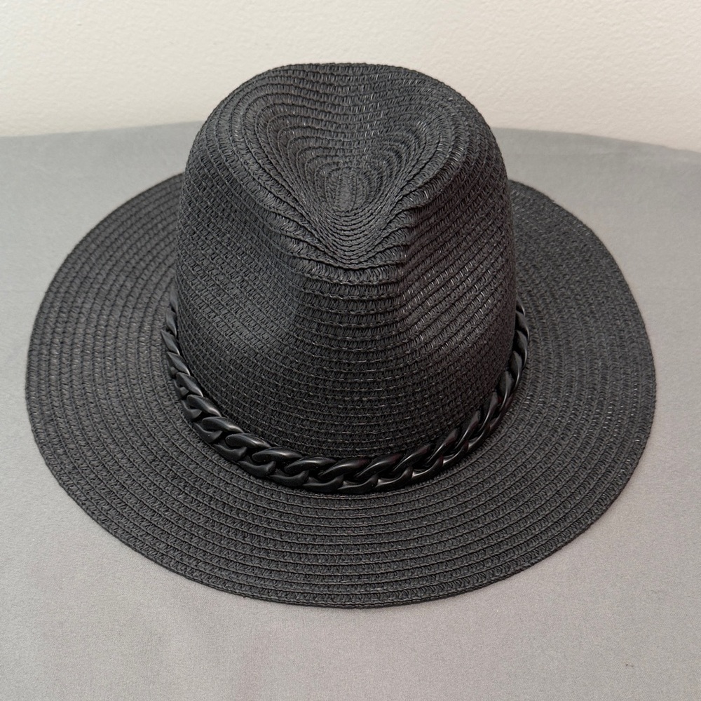 New Without Tag Black Panama Hat with Black band